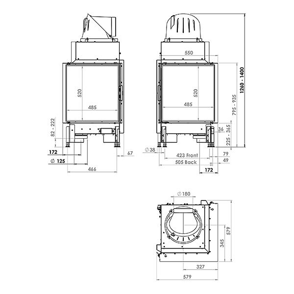 Morso S140-41 Corner Insert Woodburning Stove - Image 3