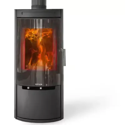 Opus Melody Woodburning Stove with full Glass Door and Storage Base