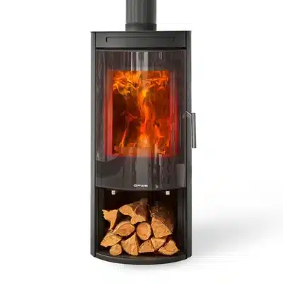 Opus Melody Woodburning Stove with full Glass Door and Logstore