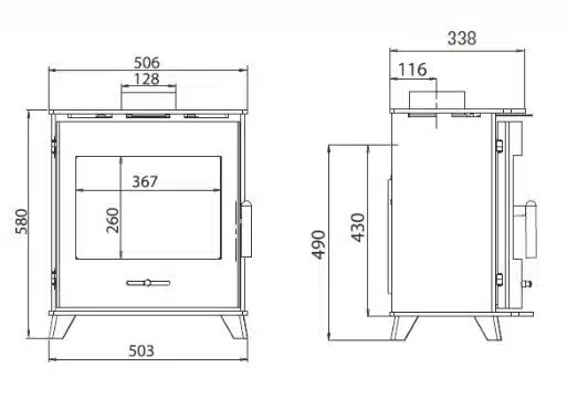 Pevex Newbourne 40FS Freestanding Multifuel Stove - Image 2