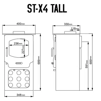 Saltfire ST-X4 Tall Wood Burning & Multi-Fuel Stove - Image 3
