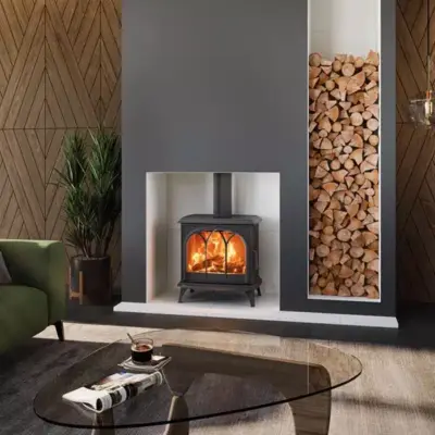 Stovax Huntingdon 40 Eco Woodburner Tracery Door