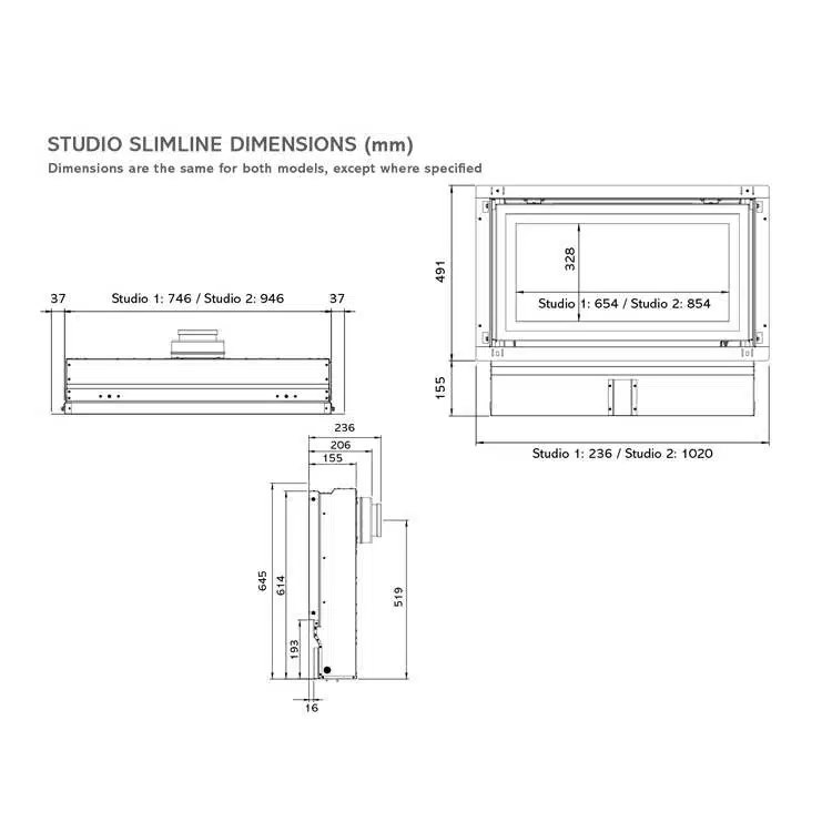 Gazco Studio 2 Slimline Glass Fronted Balanced Flue Gas/LPG - Image 4