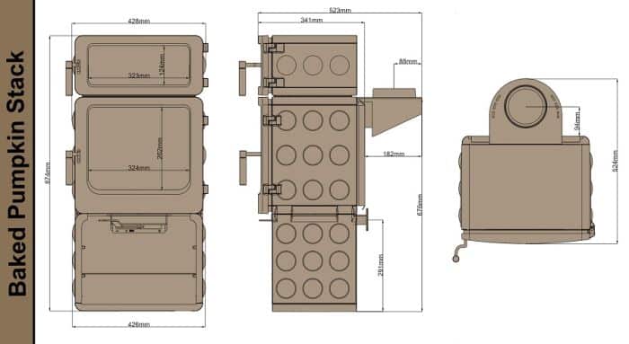Ekol Baked PumpkinPie Stack Multifuel/Woodburning Stove - Image 4