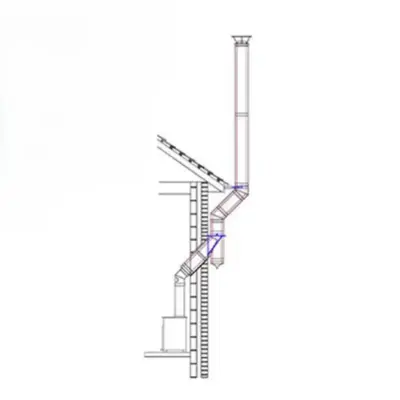 External Bungalow Twin Wall Top Exit Chimney Flue System-5inch Stainless Steel-Schiedel ICID-for Stoves with a 5inch Outlet