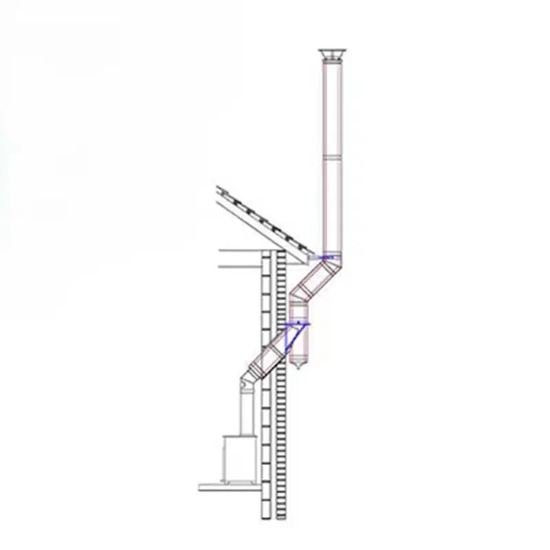 External Bungalow Twin Wall Top Exit Chimney Flue System-6inch Black-Schiedel ICID-for Stoves with a 6inch Outlet