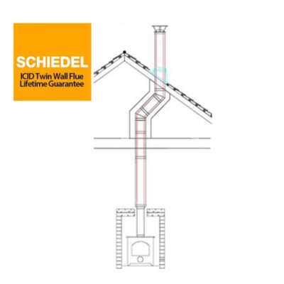 Internal Bungalow Twin Wall Top Exit Chimney Flue System-5inch Black-Schiedel ICID-for Stoves with a 5inch Outlet
