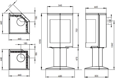 Nordpeis Quadro 1T Woodburner - Image 2