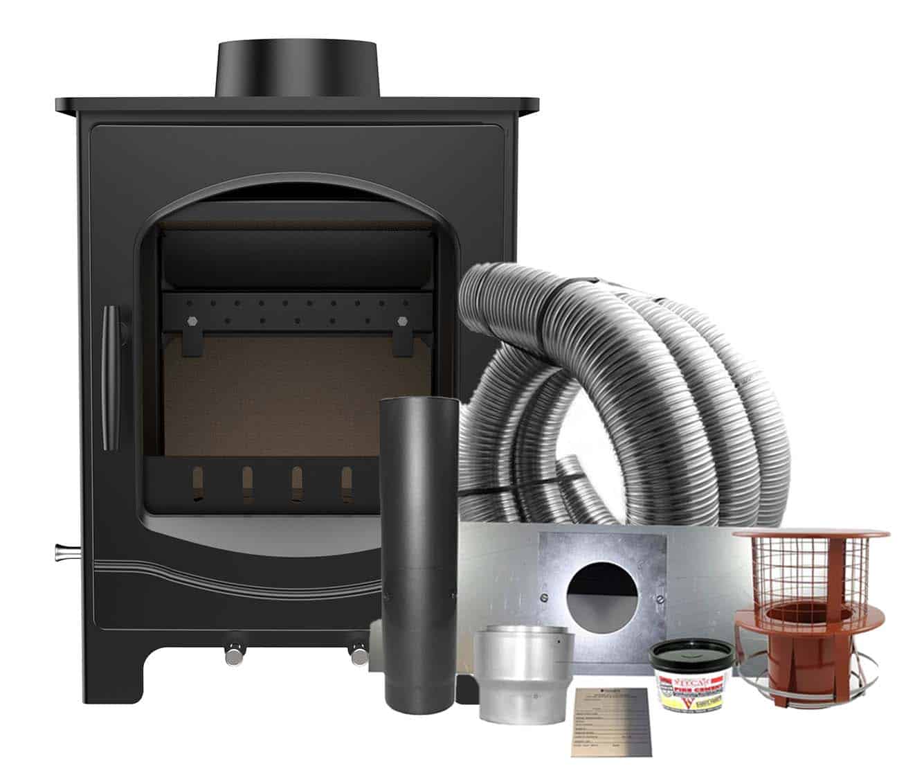 Samara 5 Multifuel Stove With Schiedel Fitting Kit