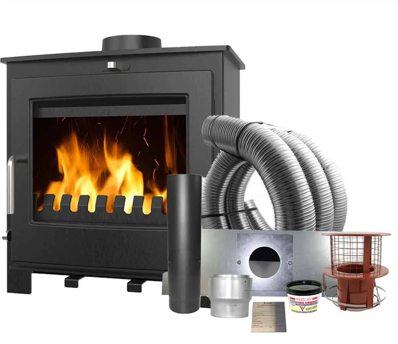 Woody 5 Wide Stove With Schiedel Fitting Kit
