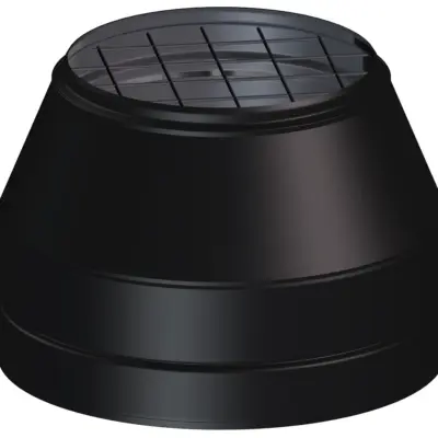 Dinak DW Design 6" (150mm) Black Open Terminal With Mesh