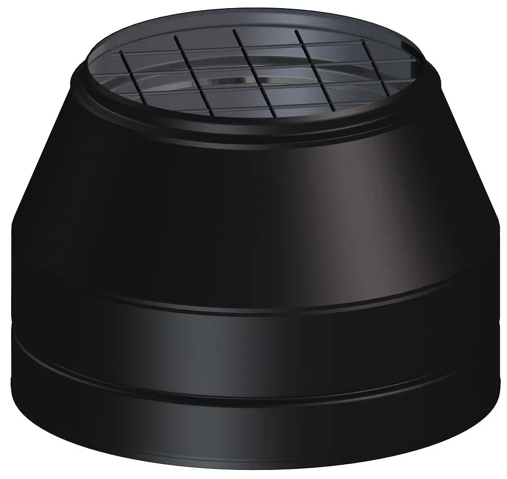 Dinak DW Design 6" (150mm) Black Open Terminal With Mesh