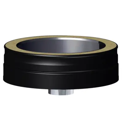 Dinak DW Design 6" (150mm) Black Soot Collector With Drain