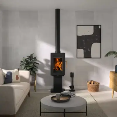 Hergom Glow Wood Burning Stove Pedestal