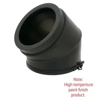 Schiedel 5" (125mm) Internal Diameter High Temperature ICID Plus 45 Degree Elbow - Matt Black