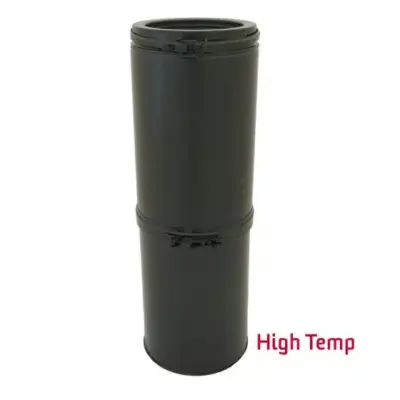 Schiedel 5" (125mm) Internal Diameter High Temperature ICID Plus Adjustable Pipe 350mm To 570mm - Matt Black