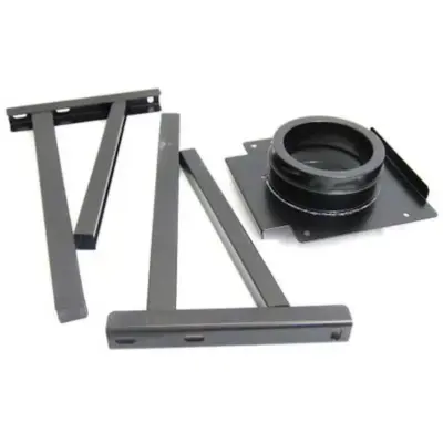 Schiedel 5" (125mm) Internal Diameter ICID Plus Adjustable Wall Support - 100mm to 350mm Stand Off - Matt Black