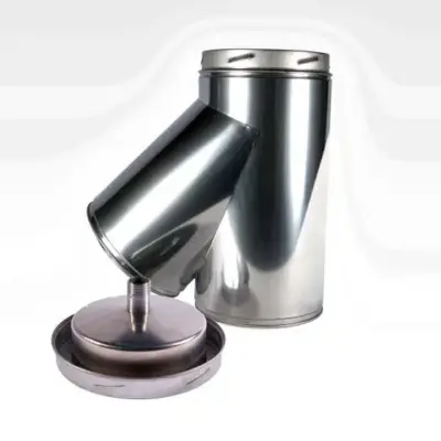 Schiedel 6" (150mm) Internal Diameter ICID Plus 135 Degree Tee With Drain Cap