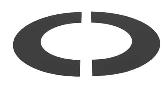 Schiedel 5" (125mm) Internal Diameter ICID Plus Trim Collar - Two Piece - 35-45 Degrees - Black