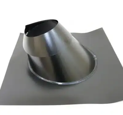 Schiedel 6" (150mm) Internal Diameter ICID Plus Angled Flashing 5 To 45 Degree And Storm Collar - Matt Black