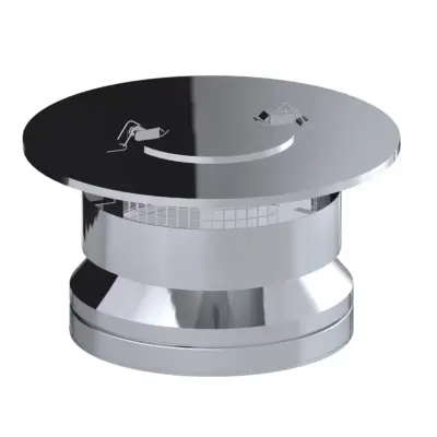 Dinak DW Design 5" (130mm) Stainless Steel Mesh Weathering Cap And Inspection Door