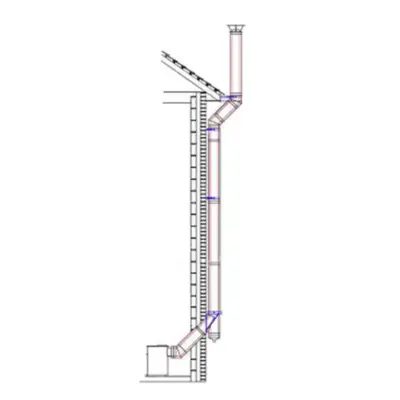 External House Twin Wall Rear Exit Chimney Flue System-6inch Stainless Steel-Schiedel ICID-for Stoves with a 6inch Outlet