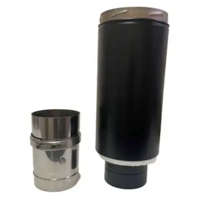 Schiedel 5" (125mm) Internal Diameter ICID Plus Adjustable Starter Section with Test Point 600mm Long - Matt Black