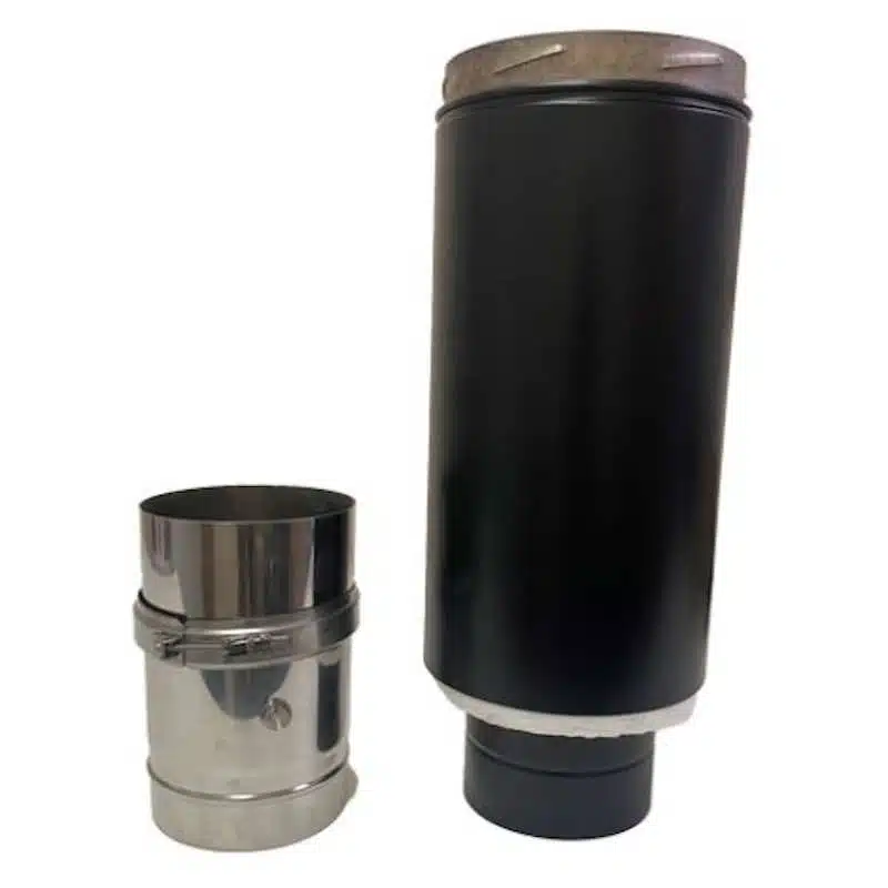 Schiedel 6" (150mm) Internal Diameter ICID Plus Adjustable Starter Section with Test Point 600mm Long - Matt Black