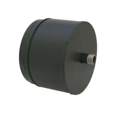Schiedel 6" (150mm) Internal Diameter ICID Plus Insulated Tee Cap And Drain - Matt Black