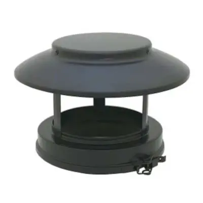 Schiedel 5" (125mm) Internal Diameter ICID Plus Rain Cap No Mesh - Matt Black