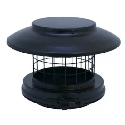 Schiedel 5" (125mm) Internal Diameter ICID Plus Rain Cap Terminal With Mesh - Matt Black