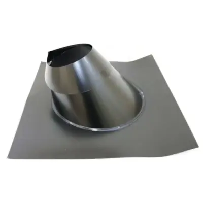 Schiedel 6" (150mm) Internal Diameter ICID Plus Angled Flashing 5 To 45 Degree And Storm Collar - Matt Black