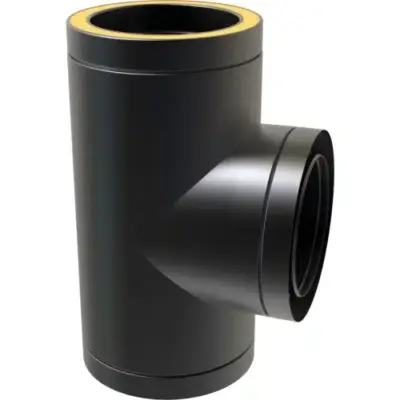 TW Pro Matt Black 6" (150mm) 90 Degree Tee