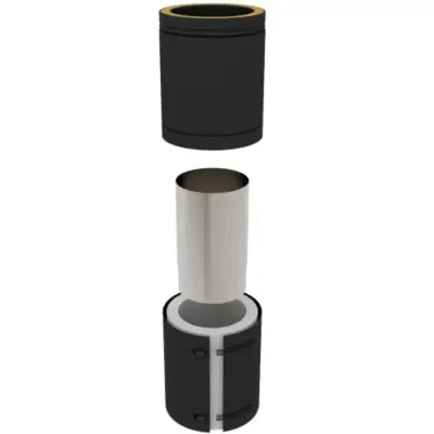 TW Pro Matt Black 6" (150mm) Adjustable Connecting Pipe 250mm