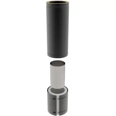 TW Pro Matt Black 5" (125mm) Adjustable Connecting Pipe 500mm