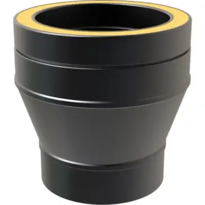 TW Pro Matt Black 6" (150mm) Single Wall To Twin Wall Adaptor