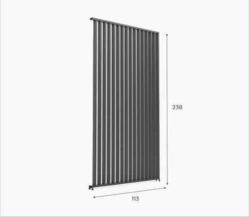 Nova - 1.2m Vertical Louvre Side Wall Panel - Grey - Image 7