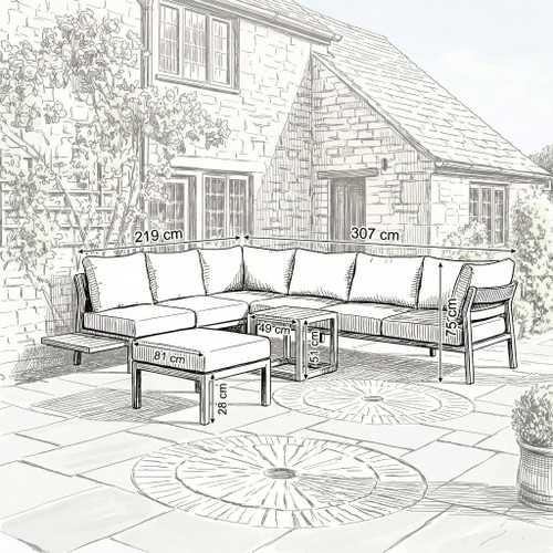 Nova - Eleanor Left Hand Platform Corner Sofa Lounging Set - Image 2