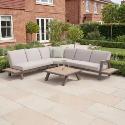 Nova - Hunter Angled Platform Corner Sofa Lounging Set with Square Coffee Table