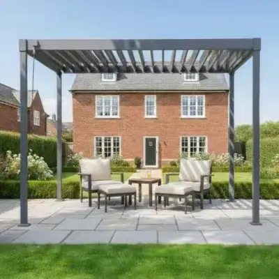 Nova - Luna Pergola - 4.0m x 3.0m Rectangular - Grey