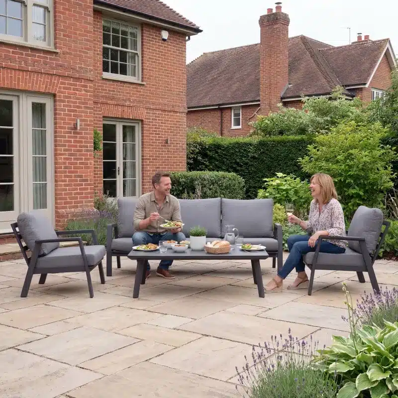 Nova - Phoenix 3 Seater Sofa Lounging Set with Rectangular Coffee Table - Grey - Image 5