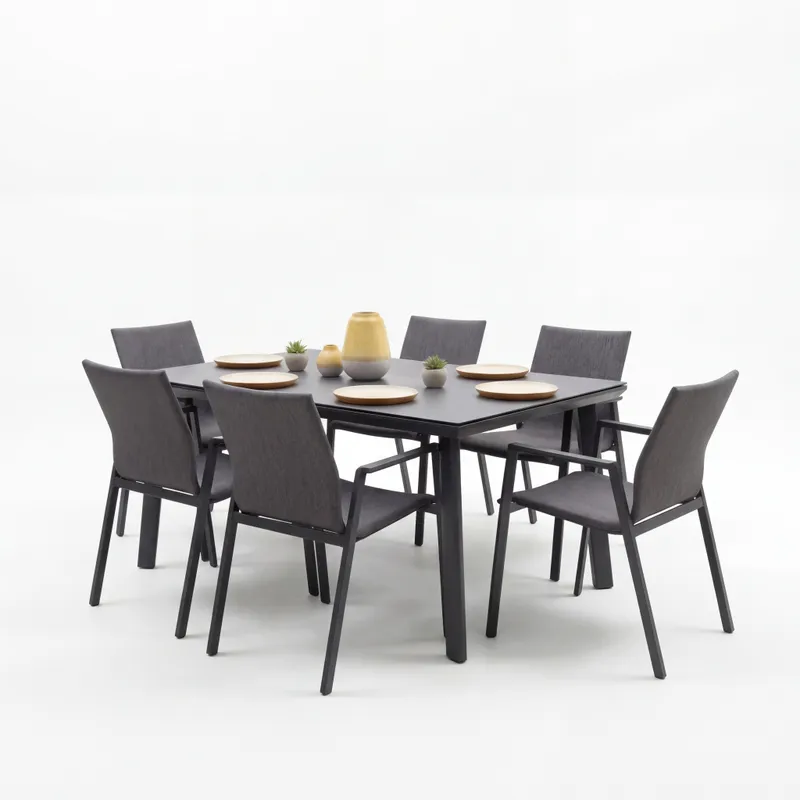 Nova - Phoenix 6 Seat Dining Set - 1.5m x 1.0m Rectangular Table - Image 4