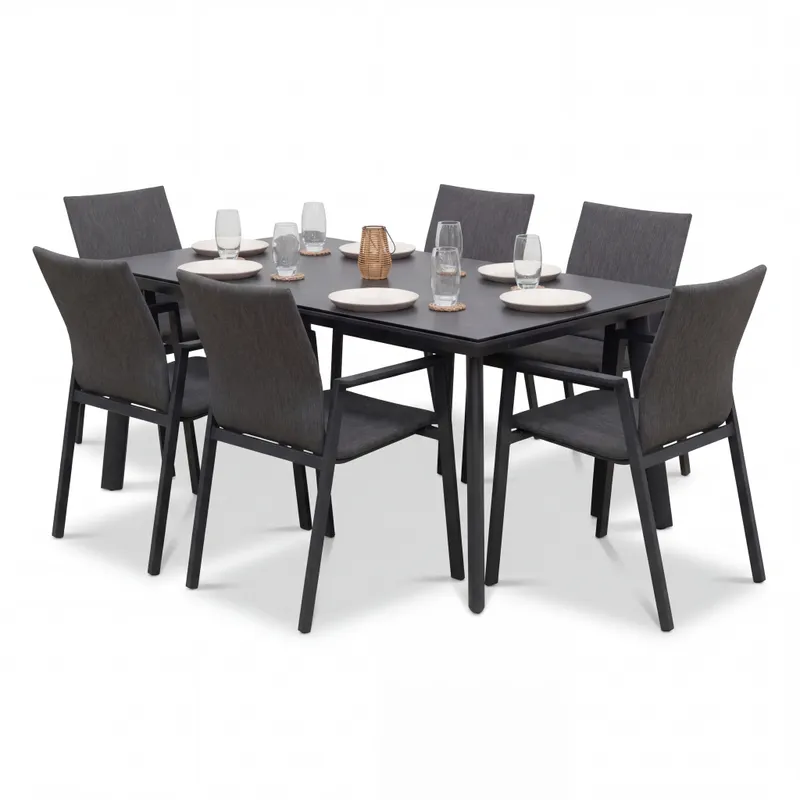 Nova - Phoenix 8 Seat Dining Set - 2.0m x 1.0m Rectangular Table - Image 4