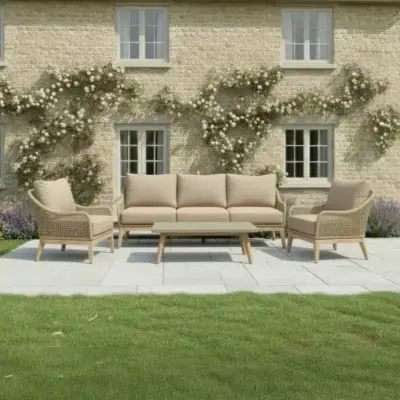 Nova - Summer 3 Seater Sofa Lounging Set with Rectangular Coffee Table