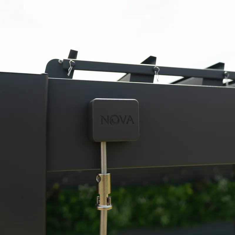 Nova - Titan Aluminium Wall Mounted Pergola - 3m Square - Grey - Image 3