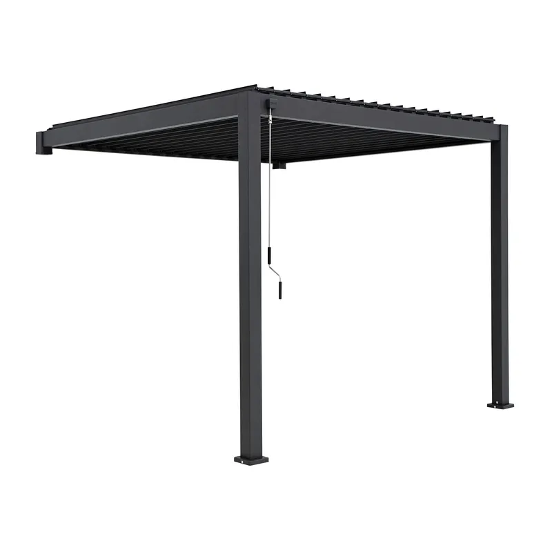 Nova - Titan Aluminium Wall Mounted Pergola - 3m Square - Grey - Image 6