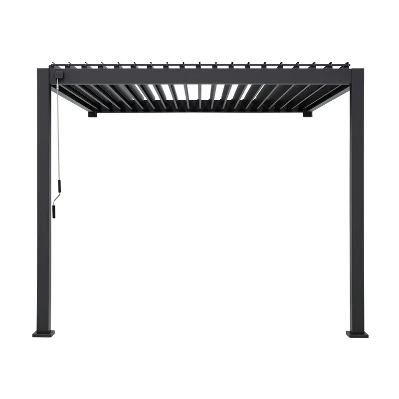Nova - Titan Aluminium Wall Mounted Pergola - 3m Square - Grey - Image 7