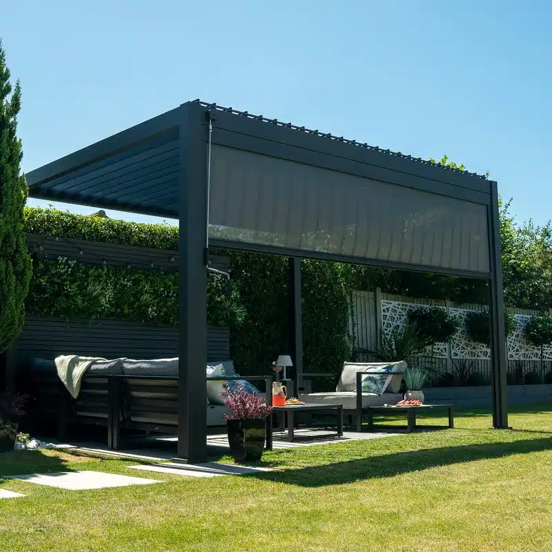 Nova - Titan Pergola Pull Down Screen - 3.6m - Grey - Image 2