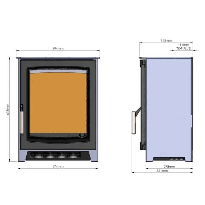 Parkray Aspect 5 Calm Flame LED Electric Stove - Image 6