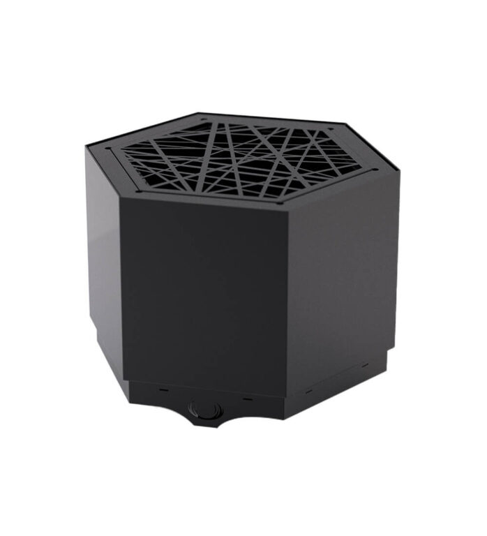 Pollen Hex Large Black Smokeless Fire Pit